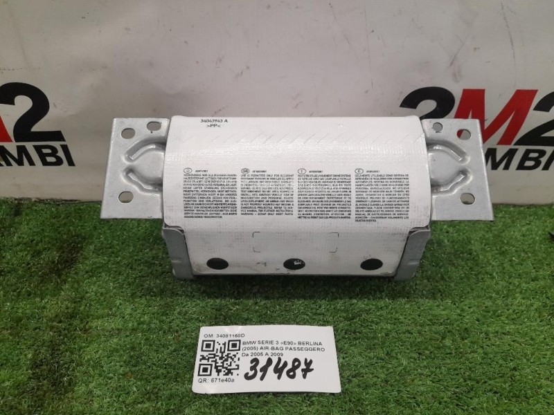 Air-bag Passeggero 34089354 Bmw Serie 1 F20 Berlina 2015
