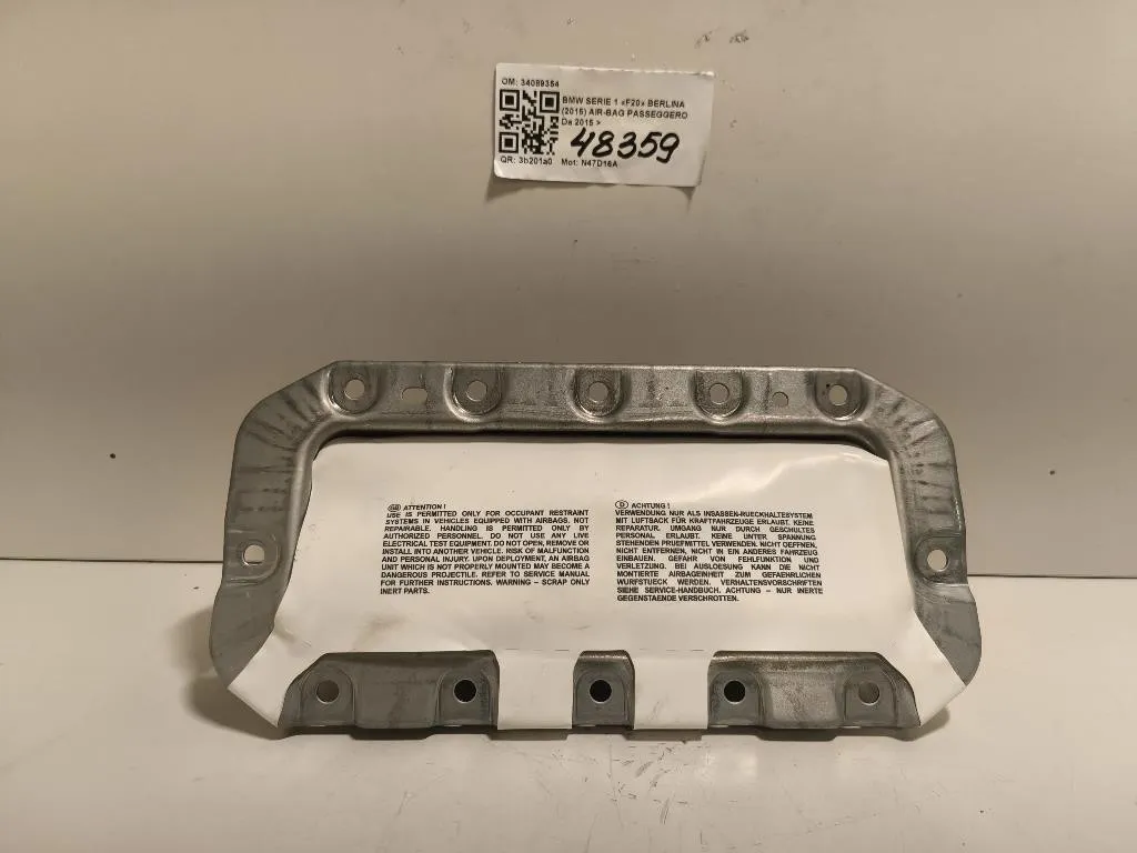 Air-bag Passeggero 34089354 Bmw Serie 1 F20 Berlina 2015