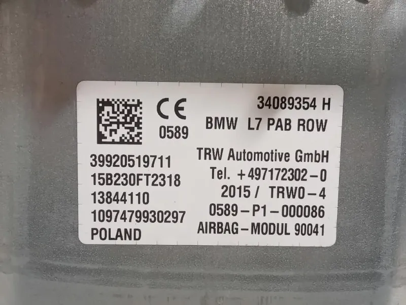 Air-bag Passeggero 34089354 Bmw Serie 1 F20 Berlina 2015