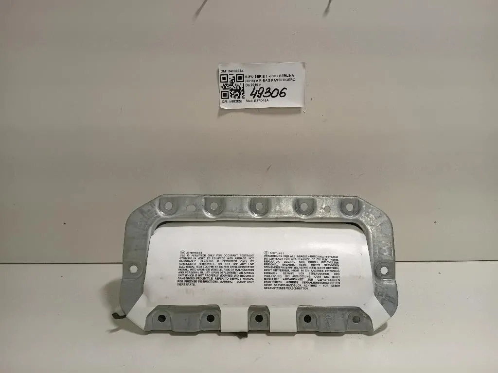 Air-bag Passeggero 34089354 Bmw Serie 1 F20 Berlina 2015
