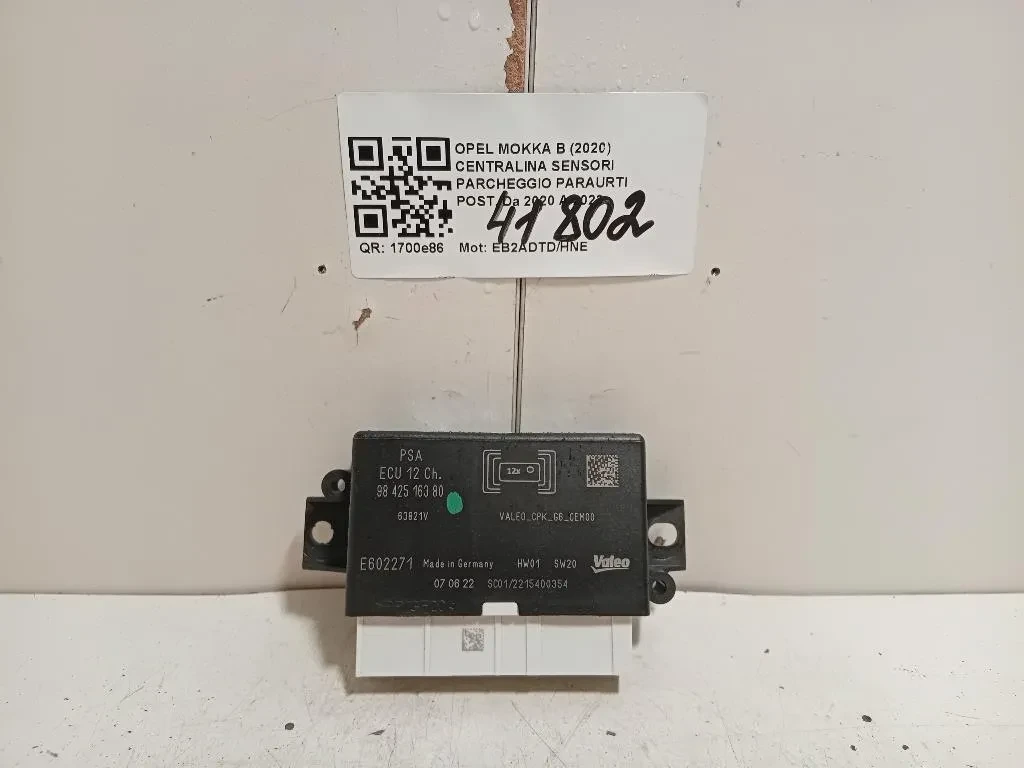Centralina Sensori Parcheggio Paraurti POST 9842516380 Opel Mokka B 2020