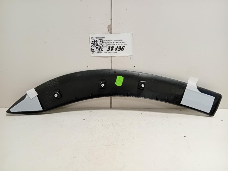 Modanatura Paracolpi Passaruota POST SX YQ000651XT SX Citroen C3 III 2016