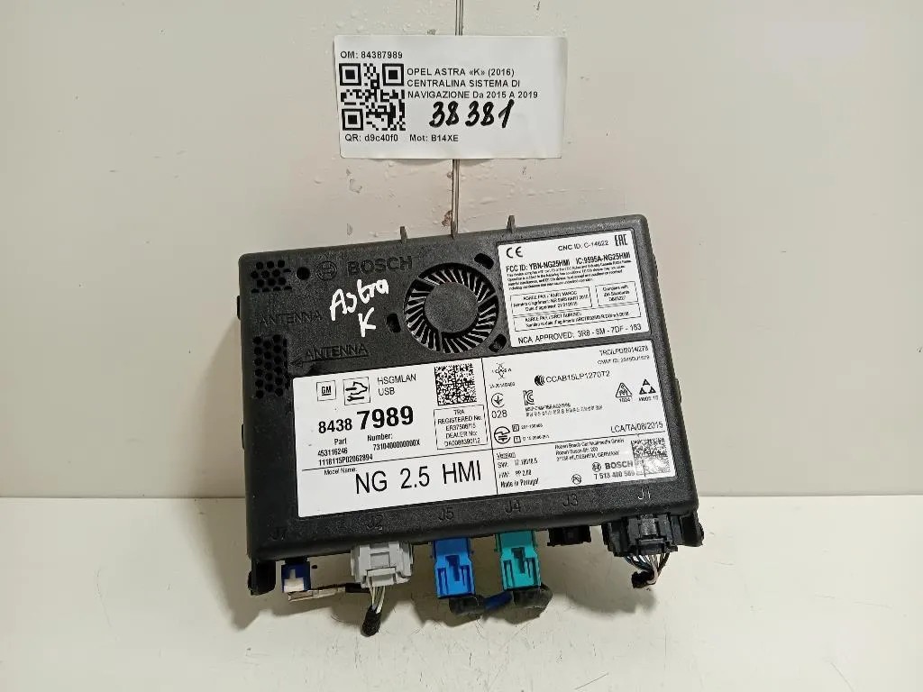 Centralina Sistema DI Navigazione 84387989 Opel Astra K 2016
