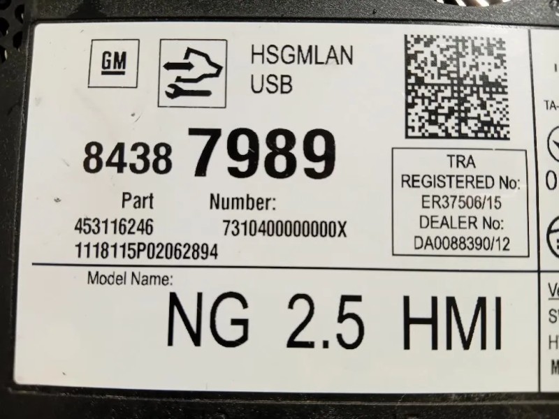 Centralina Sistema DI Navigazione 84387989 Opel Astra K 2016