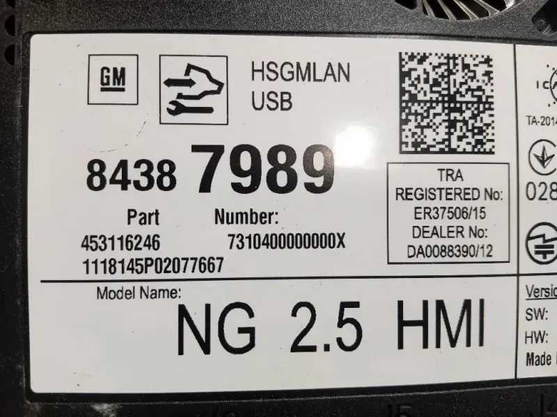 Centralina Sistema DI Navigazione 84387989 Opel Astra K 2016