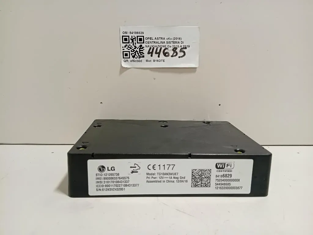 Centralina Sistema DI Navigazione 84186829 Opel Astra K 2016
