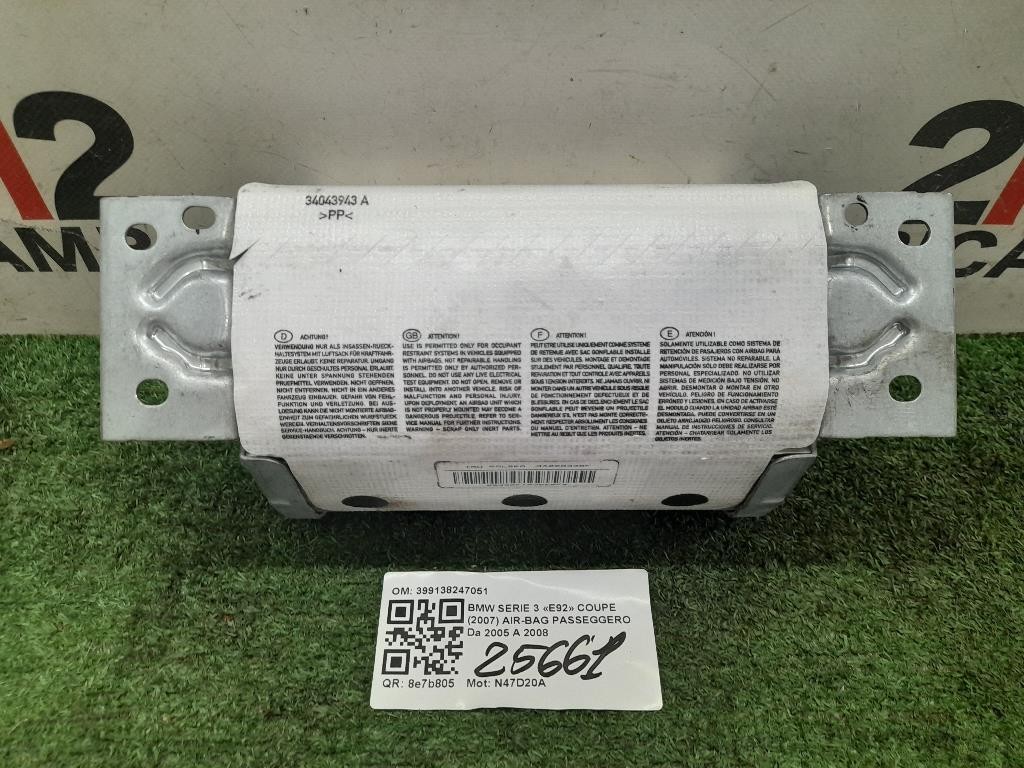 Air-bag Passeggero 399138247051 Bmw Serie 3 E92 Coupe 2007