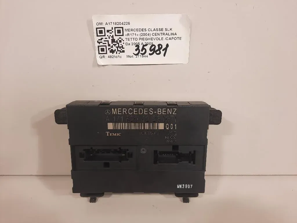 Centralina Tetto Pieghevole Capote A1718204226 Mercedes Classe SLK R171 2004