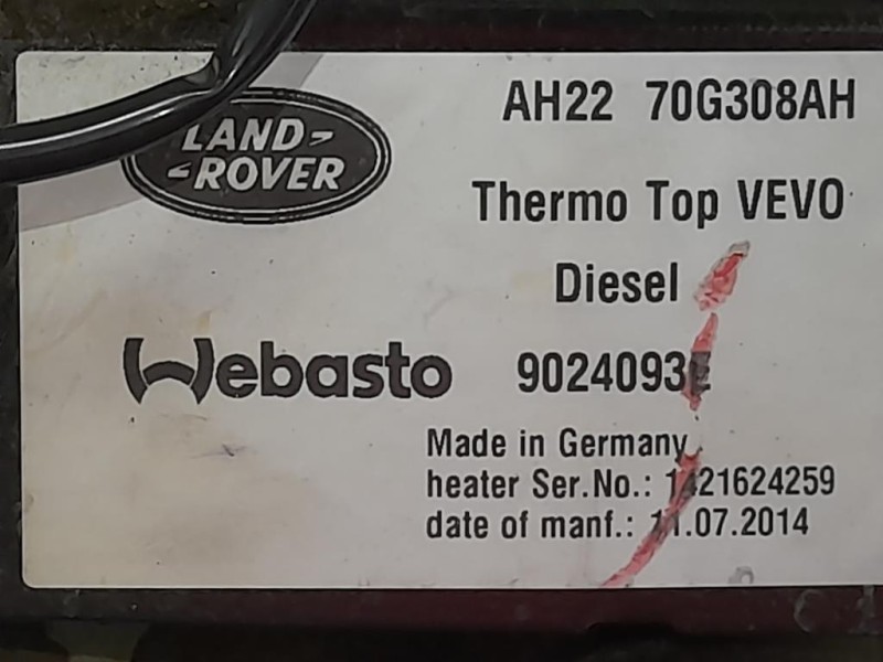 Pompa Acqua Riscaldatore Autonomo AH22 70G308AH Land Rover Discovery IV 2010