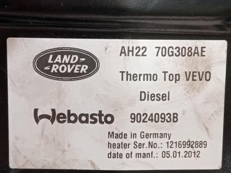 Pompa Acqua Riscaldatore Autonomo AH22 70G308AE Land Rover Range Rover Sport II 2009