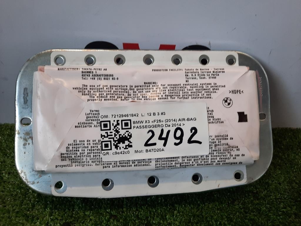 Air-bag Passeggero 72129461842 Bmw X3 F25 2014