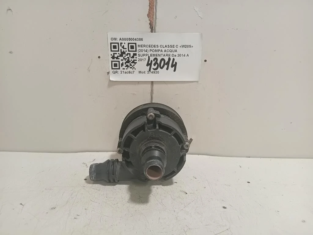 Pompa Acqua Supplementare A0005004386 Mercedes Classe C W205 2014