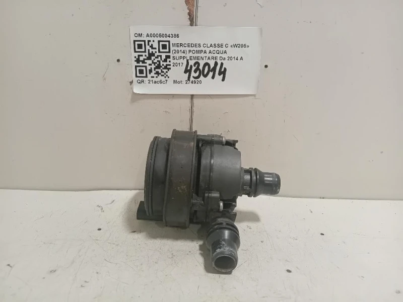 Pompa Acqua Supplementare A0005004386 Mercedes Classe C W205 2014