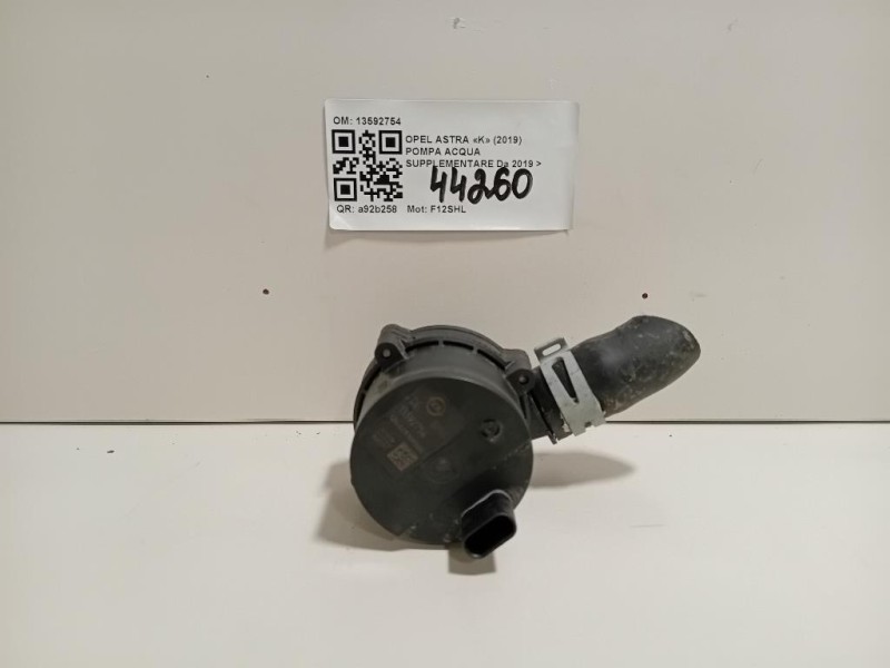 Pompa Acqua Supplementare 13592754 Opel Astra K 2019