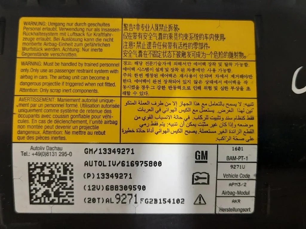 Air-bag Passeggero 13349271 Chevrolet Orlando 2011