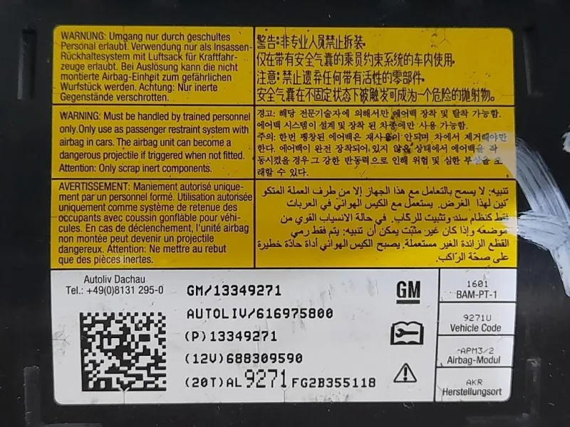 Air-bag Passeggero 610231500A Chevrolet Orlando 2011