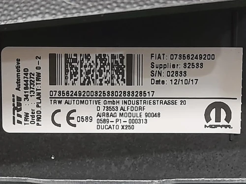 Air-bag Passeggero 07356249200 ANNO 2023 Citroen Jumper III 2014