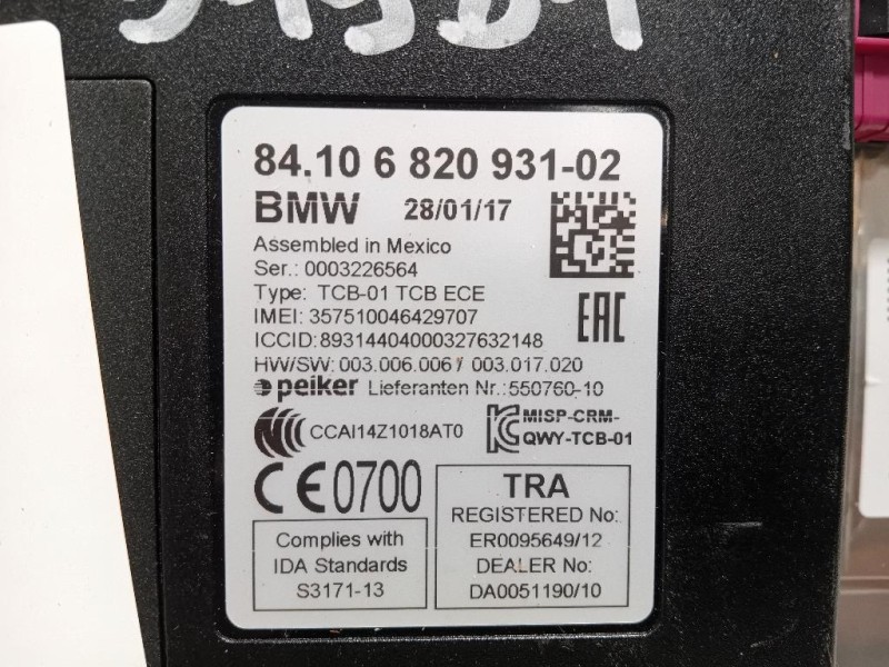 Modulo Bluetooth 8410682093102 Bmw Serie 1 F20 Berlina 2015