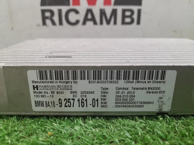 Modulo Bluetooth 9257161 Bmw Serie 3 E93 Cabrio 2007