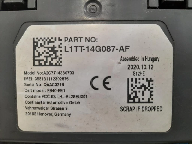 Modulo Bluetooth L1TT14G087AF Ford PUMA II 2019