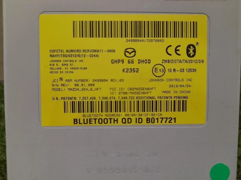 Modulo Bluetooth GHP966DH0D Mazda CX5 I 2012