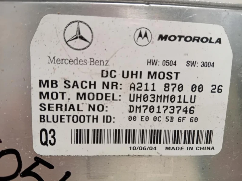 Modulo Bluetooth A2118700026 Mercedes Classe E W211 2002