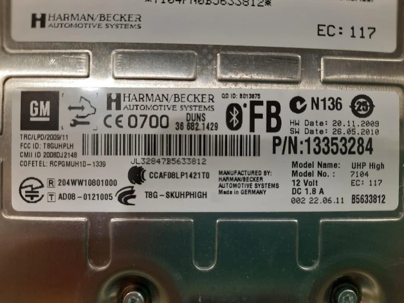 Modulo Bluetooth 13353284 Opel Astra J 2012