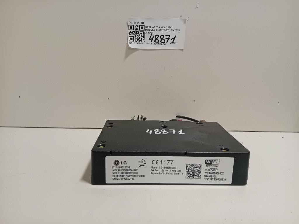 Modulo Bluetooth 39017359 Opel Astra K 2016