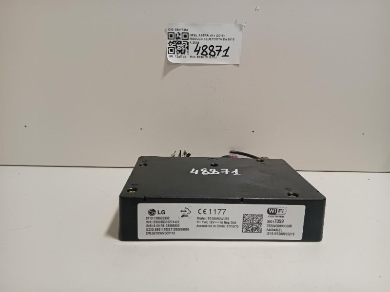 Modulo Bluetooth 39017359 Opel Astra K 2016