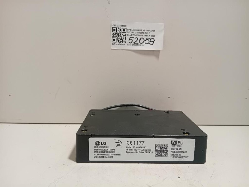 Modulo Bluetooth 23221498 Opel Insignia B Grand Sport 2017