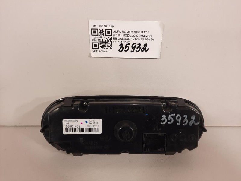 Modulo Comando Riscaldamento Clima 156101439 Alfa Romeo Giulietta 2010