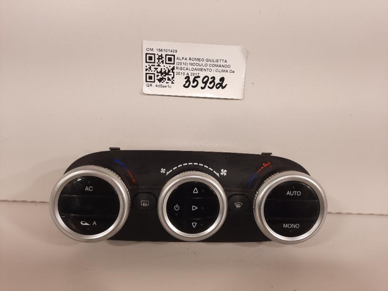 Modulo Comando Riscaldamento Clima 156101439 Alfa Romeo Giulietta 2010
