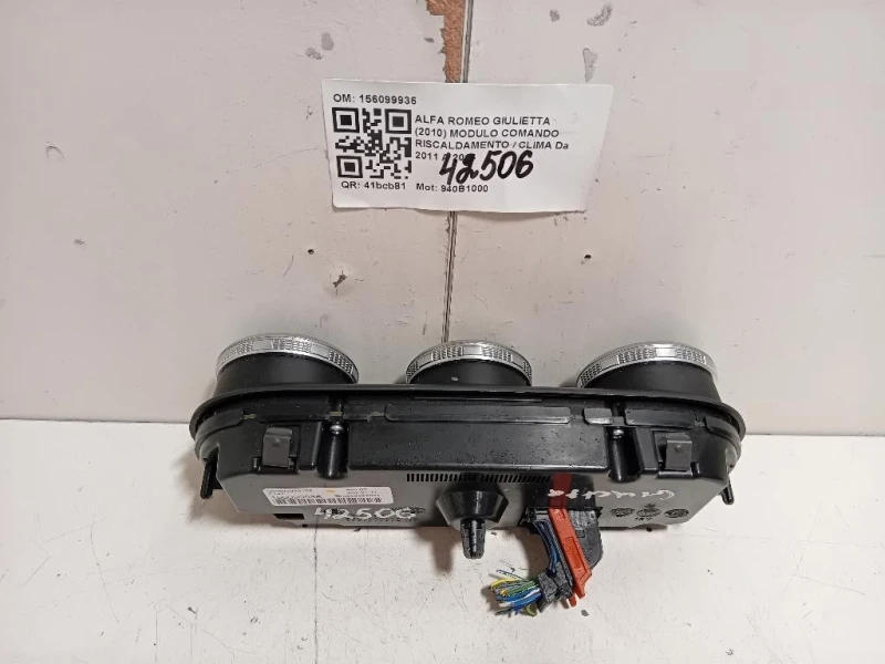 Modulo Comando Riscaldamento Clima 156099936 Alfa Romeo Giulietta 2010