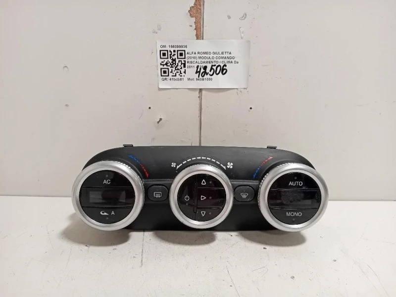 Modulo Comando Riscaldamento Clima 156099936 Alfa Romeo Giulietta 2010