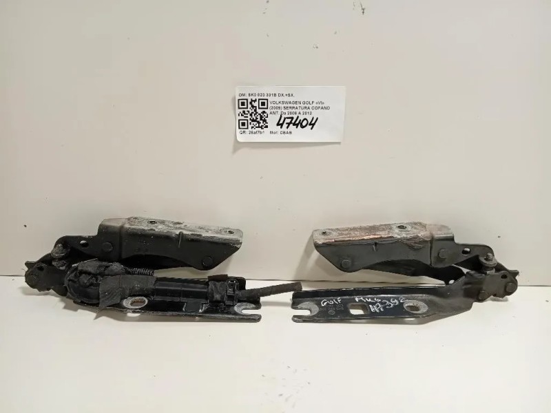Cerniera Cofano ANT 5K0 823 301B DX+SX Volkswagen GOLF VI 2009