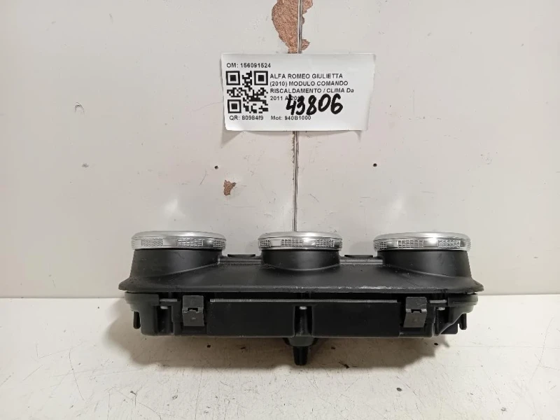 Modulo Comando Riscaldamento Clima 156091524 Alfa Romeo Giulietta 2010