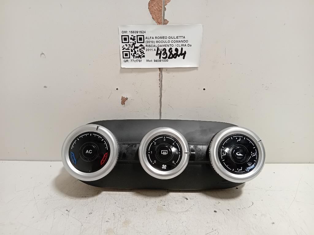 Modulo Comando Riscaldamento Clima 156091524 Alfa Romeo Giulietta 2010