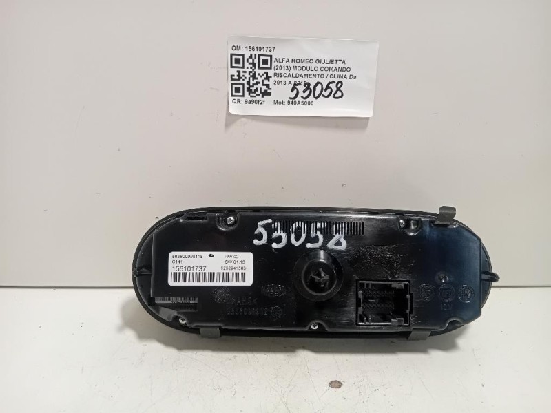 Modulo Comando Riscaldamento Clima 156101737 Alfa Romeo Giulietta 2013