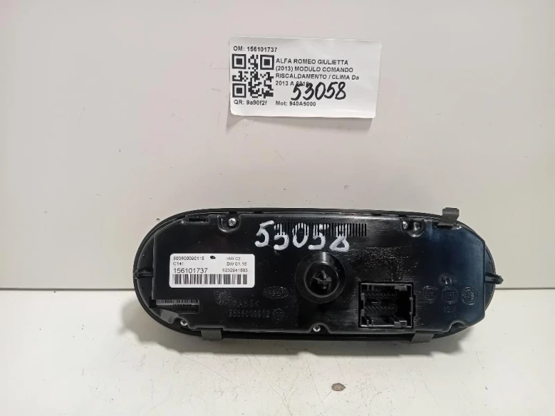 Modulo Comando Riscaldamento Clima 156101737 Alfa Romeo Giulietta 2013