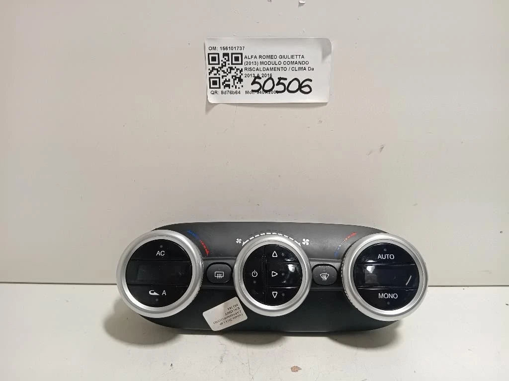 Modulo Comando Riscaldamento Clima 156101737 Alfa Romeo Giulietta 2013