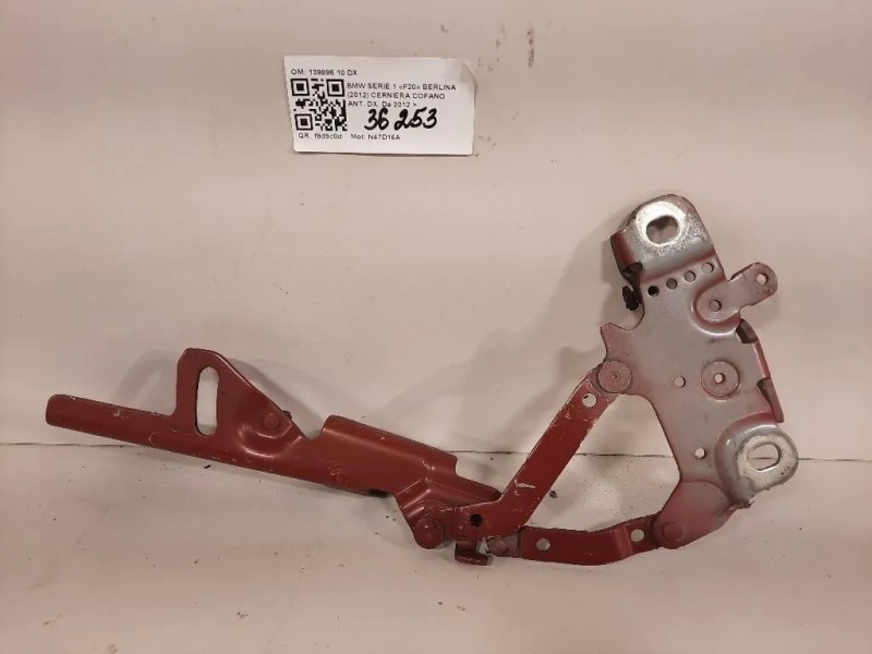 Cerniera Cofano ANT DX 139896 10 DX Bmw Serie 1 F20 Berlina 2012