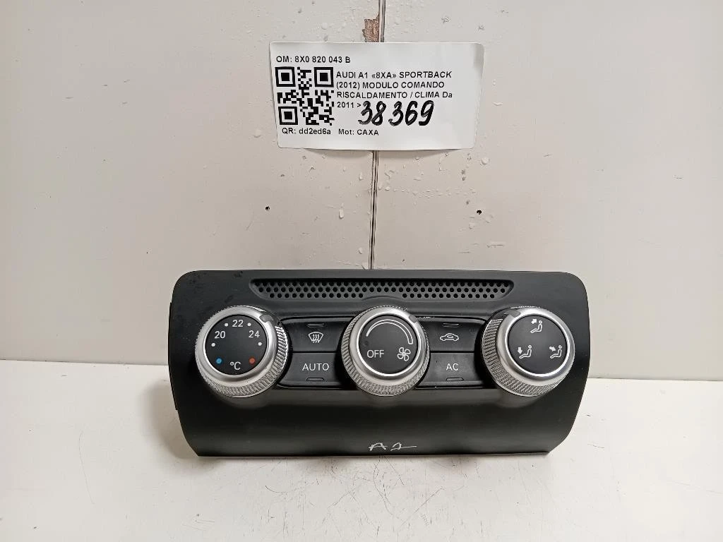Modulo Comando Riscaldamento Clima 8X0820043B Audi A1 8XA Sportback 2012