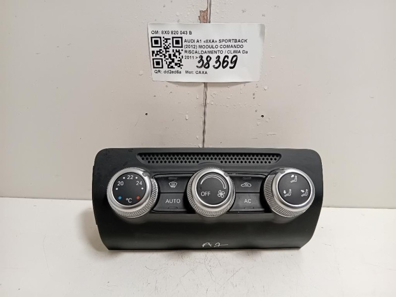 Modulo Comando Riscaldamento Clima 8X0820043B Audi A1 8XA Sportback 2012