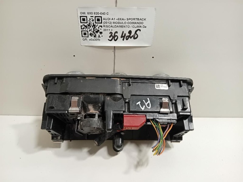 Modulo Comando Riscaldamento Clima 8X0 820-043 C Audi A1 8XA Sportback 2012