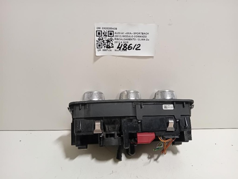 Modulo Comando Riscaldamento Clima 8X0820043B Audi A1 8XA Sportback 2012