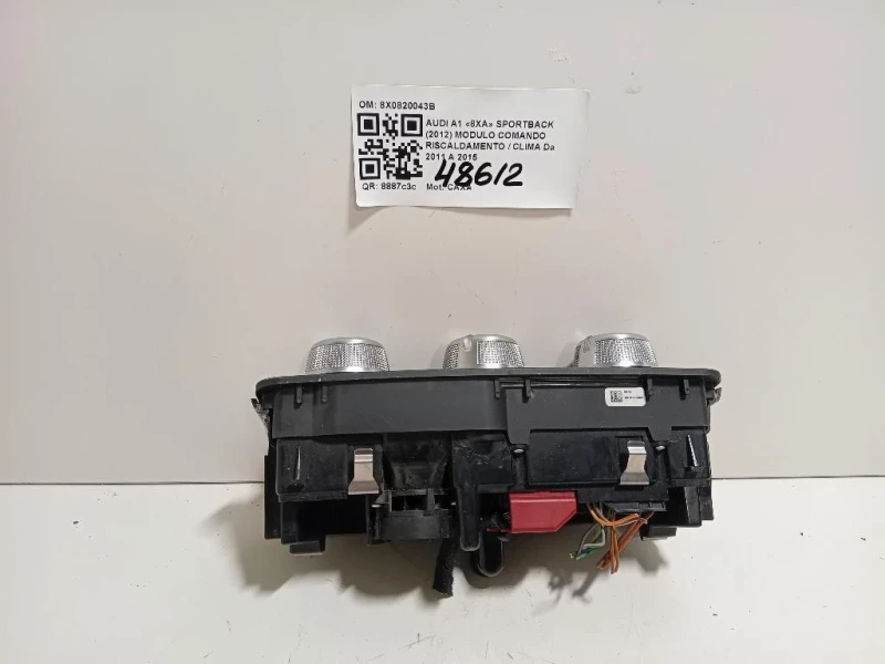 Modulo Comando Riscaldamento Clima 8X0820043B Audi A1 8XA Sportback 2012