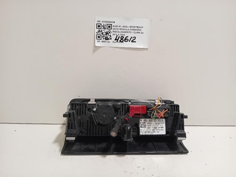 Modulo Comando Riscaldamento Clima 8X0820043B Audi A1 8XA Sportback 2012