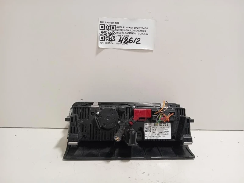 Modulo Comando Riscaldamento Clima 8X0820043B Audi A1 8XA Sportback 2012