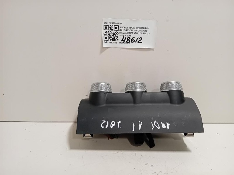 Modulo Comando Riscaldamento Clima 8X0820043B Audi A1 8XA Sportback 2012