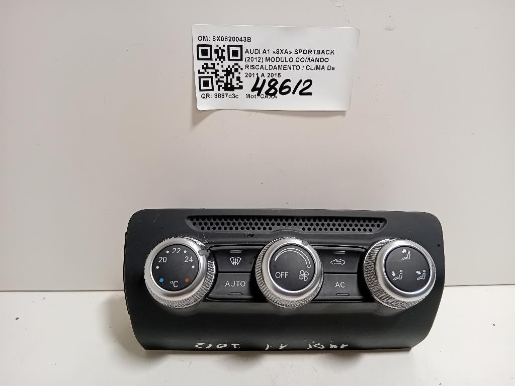 Modulo Comando Riscaldamento Clima 8X0820043B Audi A1 8XA Sportback 2012
